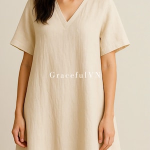 100% Linen Dress Linen Dress With Pockets Linen Oversized Dress Linen Dress for Women Custom Dress Vintage Dress Linen Long Dress
