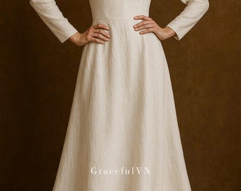 green emerald velvet dress Summer Linen Wedding Dress, Boho Wedding Dress Linen, Maxi Linen Dress, White Linen Dress Long, Short Sleeve Wrap Linen Dress, Xs / Gray