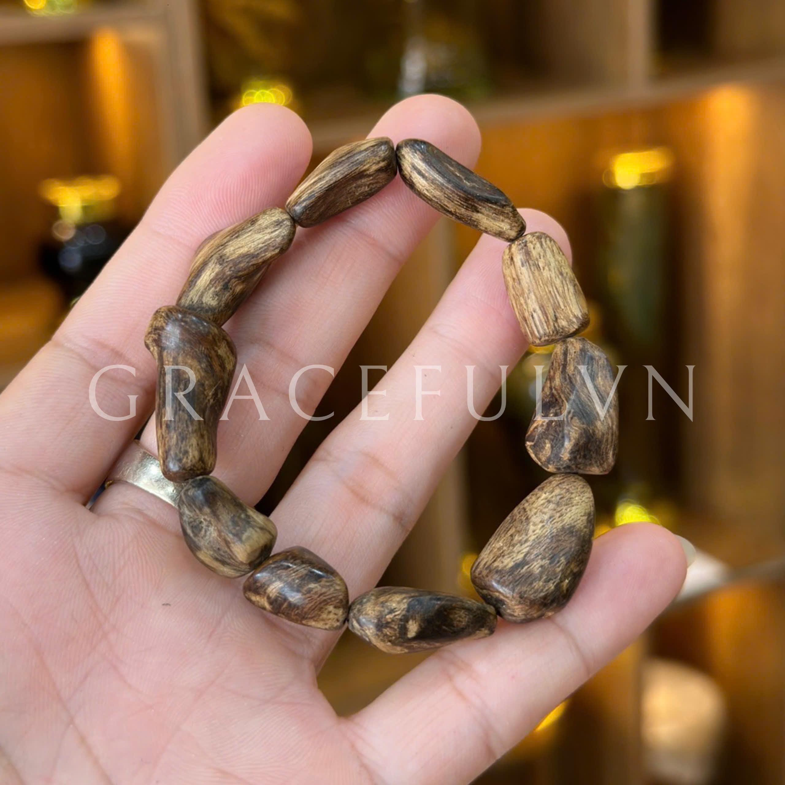 Vietnam Agarwood Bracelet Very Oil 13mm-14mm Premium Strong Scent
