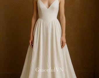 Bridemaid Linen Dress Bridal Dress Vintage Style Wedding Gown Wedding Linen Dress Natural Fabric Linen Dress Custom Dress Natural Handmade