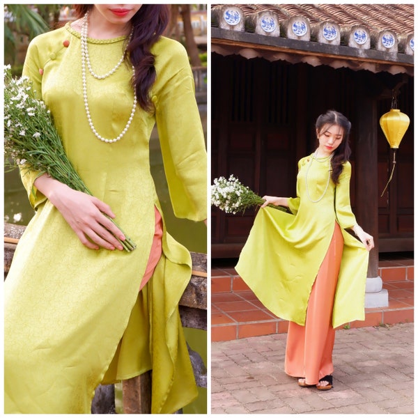 Aodai for Women Aodai VietNam  Aodai Handmade Souvenir for her Holiday Clothing Bride Dress Bridesmaid Dress Wedding Gift Graduation Gift