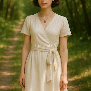 Minimalist Linen Dress Classic Linen Dress Linen Dress for Women Custom Dress Vintage Dress Linen Long Dress Linen Dress With Pockets