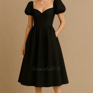 Linen Dress With Pockets Vintage Dress Bridemaid Dress Wedding Dress Linen Dress for Women Wedding Guest Dress Custom Dress Gifts For Her