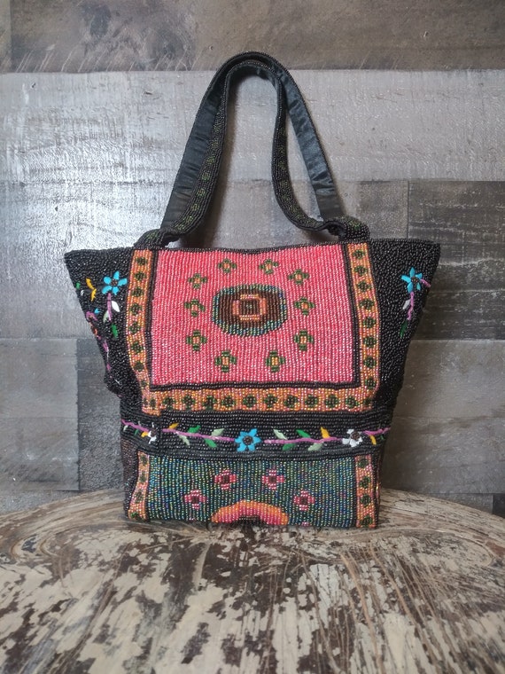 Fully Beaded Hand Bag - image 10