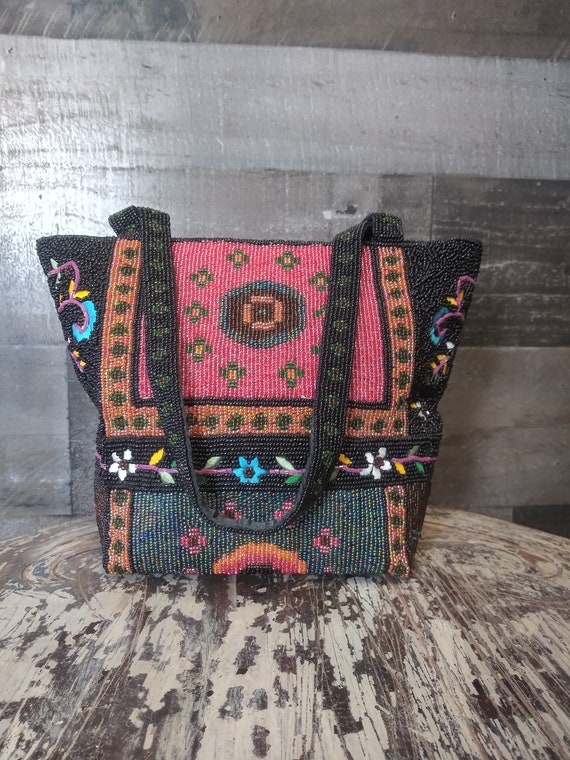 Fully Beaded Hand Bag - image 3