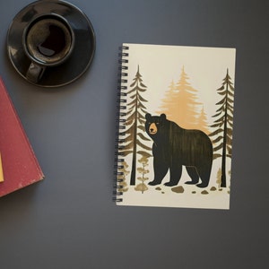 Spiral Notebook Black Bear Gift Ideas for Friend Bears Journal