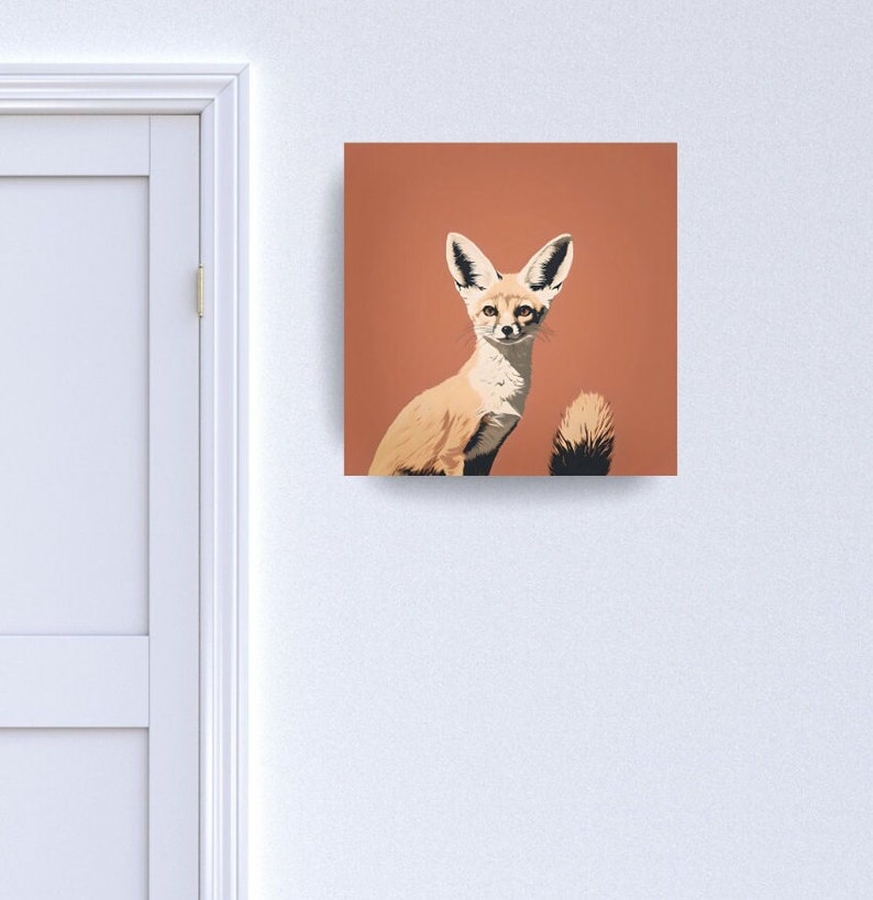 Canvas Fennec Fox Wall Art Modern Minimalist Cute Fennec Fox Design