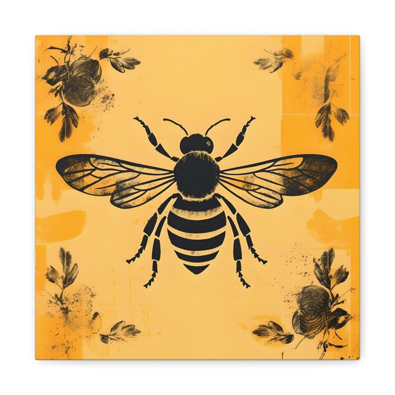 Canvas Bee Wall Art Modern Minimalist Bumble Bee Design Print Canvas
