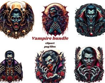 Imagens PNG de vampiros, clipart gótico, diário de arte gótico, scrapbook, clipart de terror, artesanato em papel, download digital, download instantâneo.