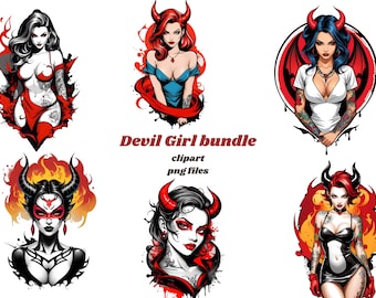 Devil girl PNG bundle, Commercial Use, Digital, Download, Transparent Background,30+  Devil girl PNG files,Devil girl Clipart,Devil girl PNG