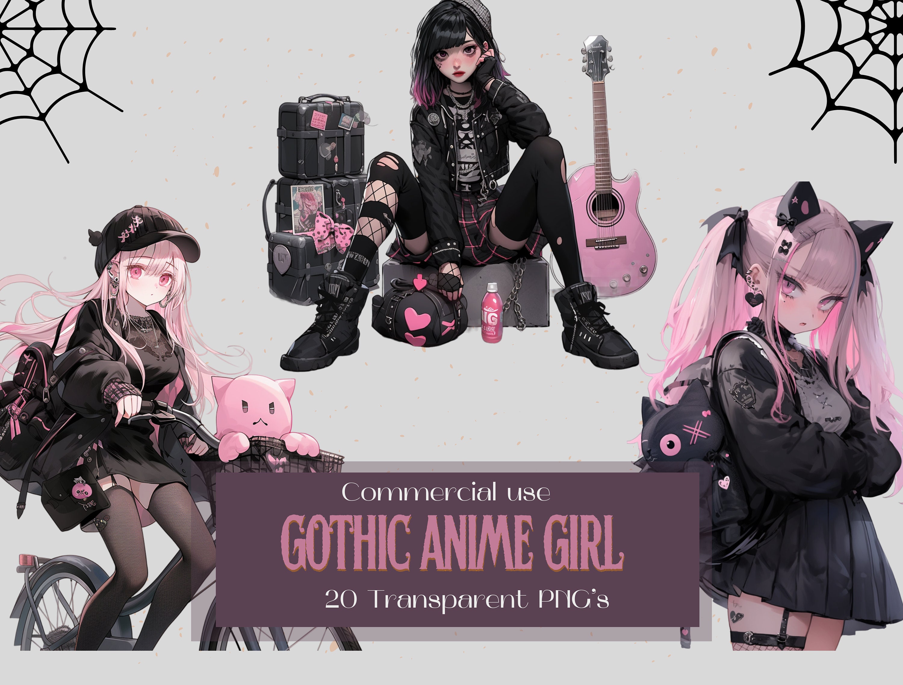 Pop Girls Retro Anime Sticker Bundle Grafik Von BuildingCreations