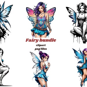 35+ PNG/JPG,  Fairy bundle, Free Commercial Use, Digital Download, Card Making, Dark Fairy Fantasy PNG, Digital Paper Craft, Fairy Clipart