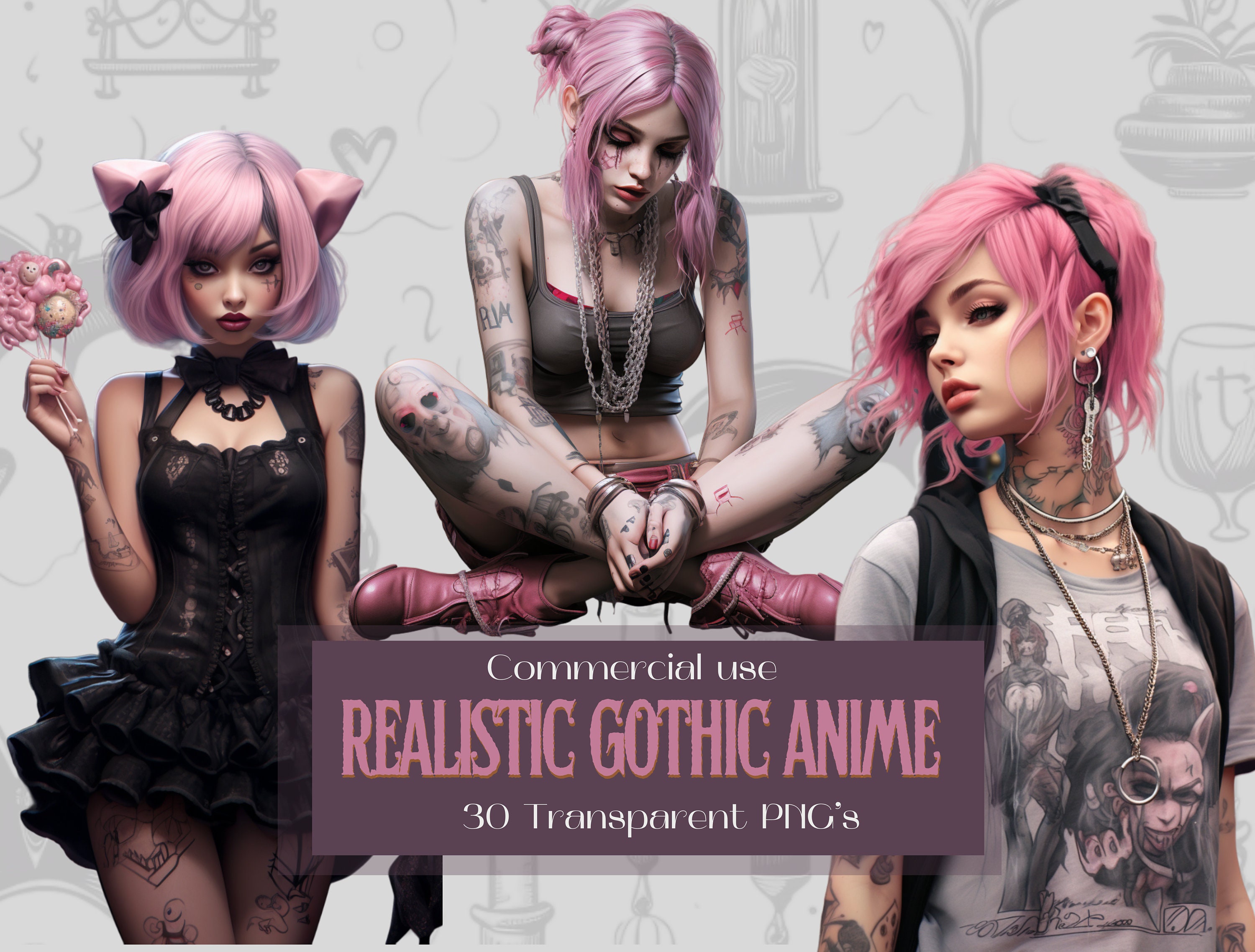 Dark Anime Girl Art Anime Aesthetic Print Gothic Emo Gamer -  Finland