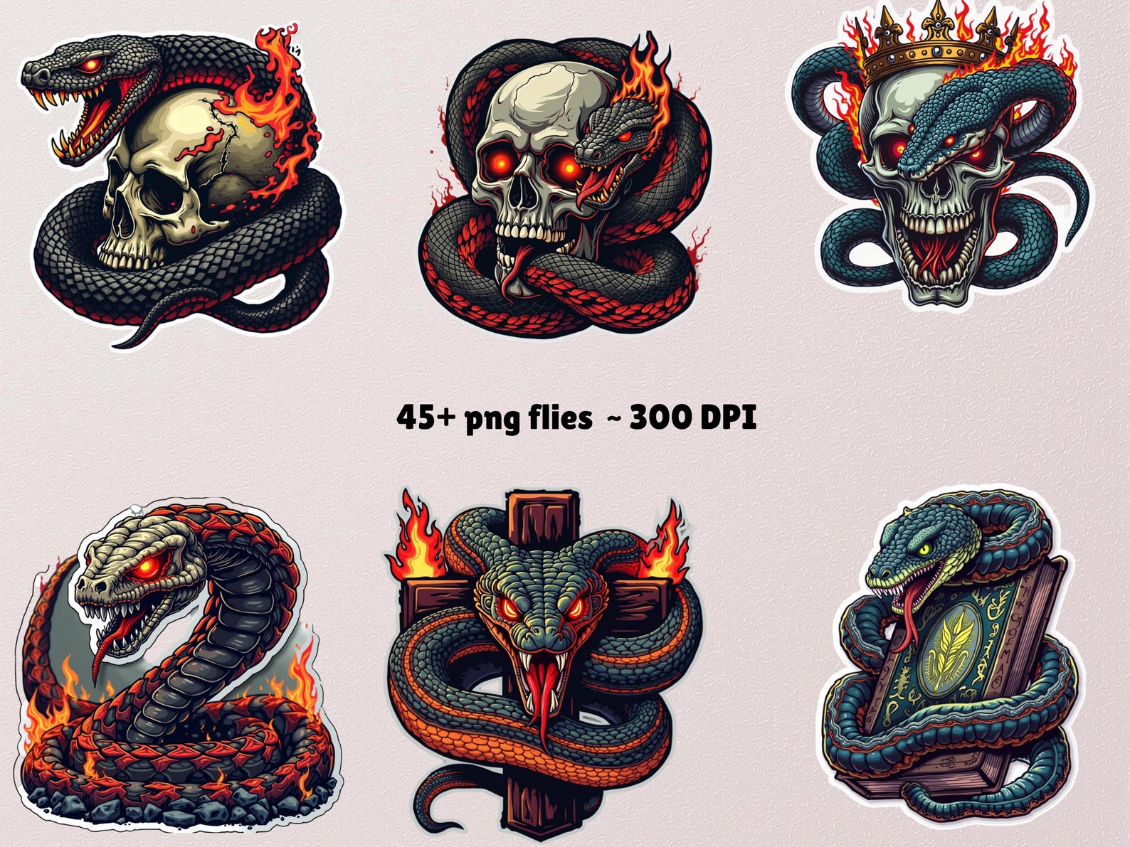 45+ Gothic Snake PNG Bundle, Dark Fantasy Skull Serpent, Tattoo Flash ...