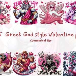 Valentine&#39;d day Greek Gods cliparts bundle - 25 files for Commercial use|Greek Gods Png|Valentine Png|Valentine gods|sublimation design