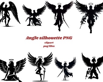 50+ Angel Silhouette Bundle, Angel, Angel PNG, Angels Silhouette,  Angel Cut Files For Cricut, Clipart Digital Download, instant download.