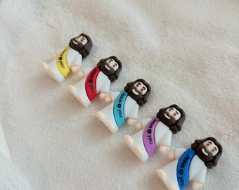 Little Jesus Figure w/Sash Jesus Loves You, Miniature Jesus, Jesus Figure, Christian Collectables, Christian Gift, Religious Gift, Baptism