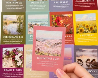 Bible Verse Cards, Scripture Prayer Quotes, Christian Devotional Study (3.5x2.52 inches)