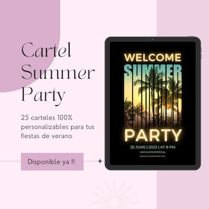 Cartel Personalizável para Fiestas de Verano - Lote de 25 Unidades