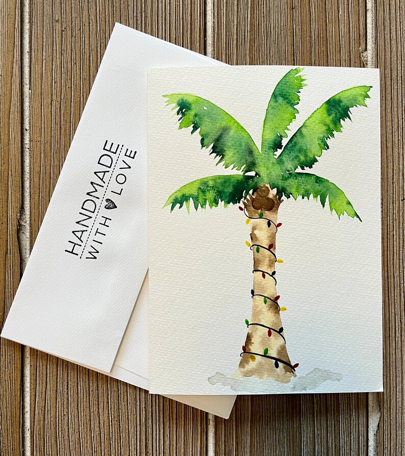 Handpainted Palm Tree Christmas Lights Merry Christmas Etsy