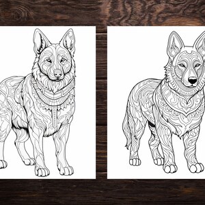 30 German Shepherd Mandala Coloring Pages by Creative Hue - Etsy