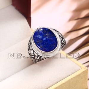 Lapis Lazuli Statement Ring: Handgemachter 925 Sterling Silber Ring, Herrenschmuck
