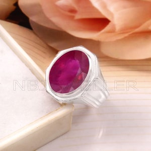 Indian Ruby Ring, Handmade Ring, 925 Sterling Silver Ring, Wide Band Ring, Statement Ring, Gemstone Ring, Bohemian Ring, Gift For Her