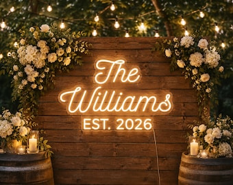 Custom Wedding Photo Booth Sign Neon Led Light, Personalized Reception Decor Backdrop Battery Powered