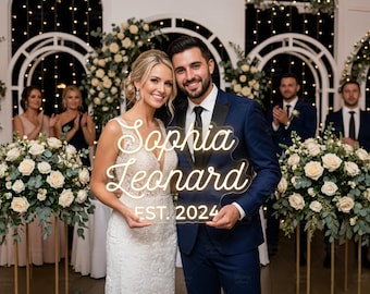 Custom Wedding Neon Sign Personalized With Names And Date, Personalized Reception Decor Backdrop Light