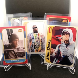 Biggie Smalls, Eminem, Tupac, SMOKEY, MJ -- cartes à collectionner hip-hop/film/BBall, souvenirs musicaux, parfaites pour les fans de hip hop/rap des années 90. 6 CARTES