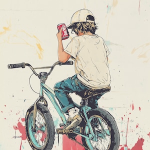 80's BMX Bandit"   retro - Custom/limited ed. poster print 18x24in, ready to frame. Museum grade matte paper (UNFRAMED) --SALE!!