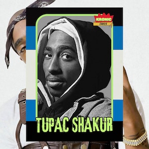 2PAC - Tupac Shakur - Cartão colecionável de hip-hop personalizado com temática nostálgica dos anos 90/limitado a 150 unidades! (baseado no design de Fleer MJ de 1986). 2pac (PREÇO DE VENDA)