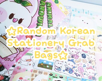 LARGE ver. Koreaanse handtassen voor kantoorbenodigdheden | Memo's, gestanste stickers, zelfgesneden stickers | Willekeurige Mystery-tas | Perfect voor op vakantie!