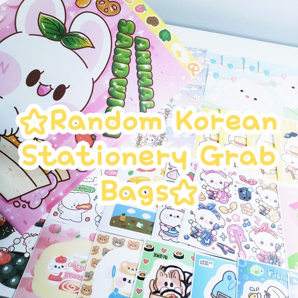 LARGE ver. KOREAN STATIONERY Grab Bags | Memos, die-cut stickers, self-cut stickers | Mystery Random Grab Bag | Perfect for Holidays!