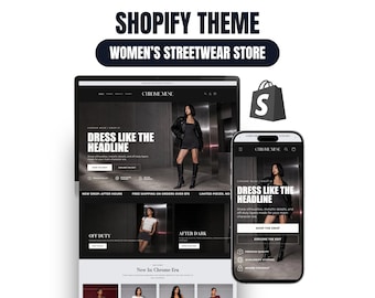 Shopify-thema voor damesstreetwear, website-sjabloon voor kledingboetieks, Y2K-modemerk Shopify-winkel