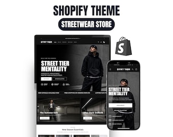 Shopify-Theme für Streetwear, Shopify-Vorlage für Bekleidung, Website-Theme für Modeboutiquen, Shopify 2.0-Shop-Vorlage für Bekleidungsmarken