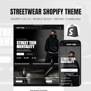 Streetwear Shopify Theme Clothing Shopify Template Fashion Boutique Website Theme Shopify 2.0 Store Template for Apparel Brands