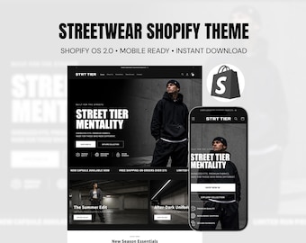 Shopify-Theme für Streetwear, Shopify-Vorlage für Bekleidung, Website-Theme für Modeboutiquen, Shopify 2.0-Shop-Vorlage für Bekleidungsmarken