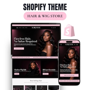 Tema Shopify para Perucas e Extensões de Cabelo, Modelo de Site para Loja de Perucas com Lace Front HD, Tema Shopify para Produtos de Beleza, Site para Fornecedor de Cabelo.