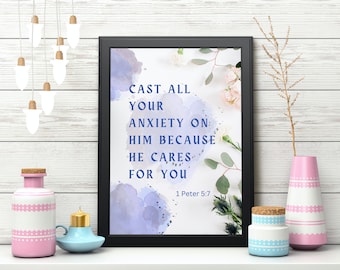 Christian Art Bible Verse Wall Art Framed Canvas Art Gift Bible Verse Canvas Print Art Decor Gift for Home Christian Wall Art Gift for Her