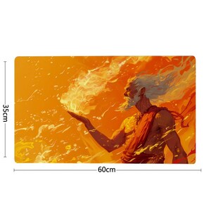Tapete de juego Prometheus MTG para TCG, OCG, Dnd Deskmat, alfombrilla de ratón de anime de fantasía de dios griego del fuego, tapete de juego de neopreno, 60 x 35 CM, 14 x 24 ", regalos para él