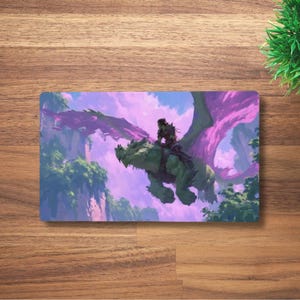 Tapis de jeu Skycliff Riders MTG pour TCG, OCG, tapis de bureau Orc Dnd, tapis de souris Dragon Fantasy Anime, tapis de jeu noir en néoprène, 60 x 35 cm, 14 x 24 po