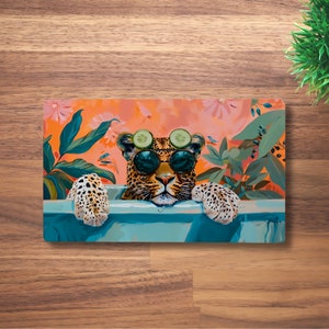 Tapis de jeu léopard MTG pour TCG, OCG, Dnd Deskmat, tapis de souris Fantasy Cute Cat Anime, tapis de jeu en néoprène, 60 x 35 cm, 14 x 24"