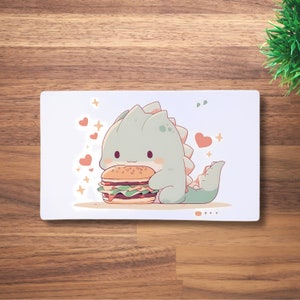 Tapete de jogo MTG de dinossauro fofo para TCG, OCG, Dnd Deskmat, mouse pad de anime de fantasia Chibi Dino, tapete de jogo de neoprene, 60 x 35 CM, 14 x 24"