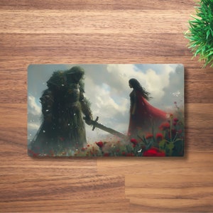 Tapete de juego MTG Sad Robot para TCG, OCG, Dnd Deskmat, alfombrilla de ratón Fantasy Wizard Anime, tapete de juego de neopreno negro, 60 x 35 cm, 14 x 24"