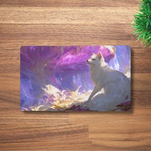 Tapis de jeu Mushroom Glow Guardian MTG pour TCG, OCG, tapis de bureau Fox Dnd, tapis de souris Fantasy Anime, tapis de jeu blanc en néoprène, 60 x 35 cm, 14 x 24 po