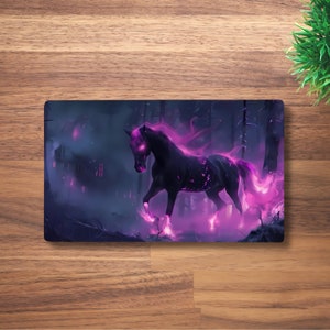 Alfombrilla de juego de MTG Nightmare para TCG, OCG, Dnd Deskmat, alfombrilla de ratón de anime Dark Fantasy Mythical Horse, alfombrilla de juego de neopreno, 60 x 35 cm, 14 x 24"