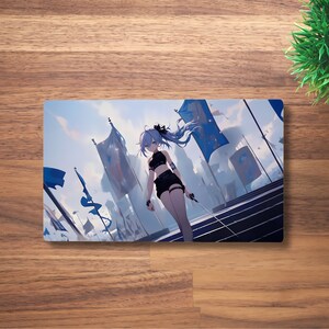 Tapete de juego Striding Swordswoman MTG para TCG, OCG, tapete de escritorio Anime Girl Dnd, alfombrilla de ratón Fantasy Waifu Anime, tapete de juego de neopreno, 60 x 35 CM, 14 x 24"