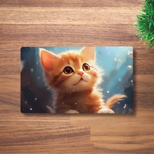Tapete de jogo MTG para gatinhos TCG, OCG, Dnd Deskmat, mouse pad fofo de anime de gato, tapete de jogo de neoprene, 60 x 35 CM, 14 x 24"