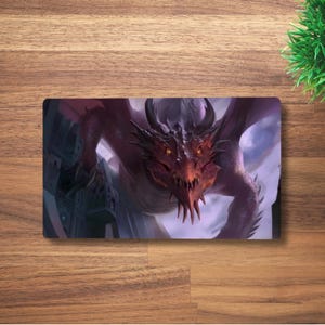 Tapis de jeu Crimson Tyrant MTG pour TCG, OCG, tapis de bureau Red Dragon Dnd, tapis de souris Wyvern Fantasy Anime, tapis de jeu noir en néoprène, 60 x 35 cm, 14 x 24 po